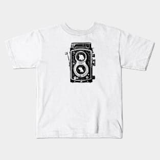 Vintage Black Camera Vector Illustration Kids T-Shirt